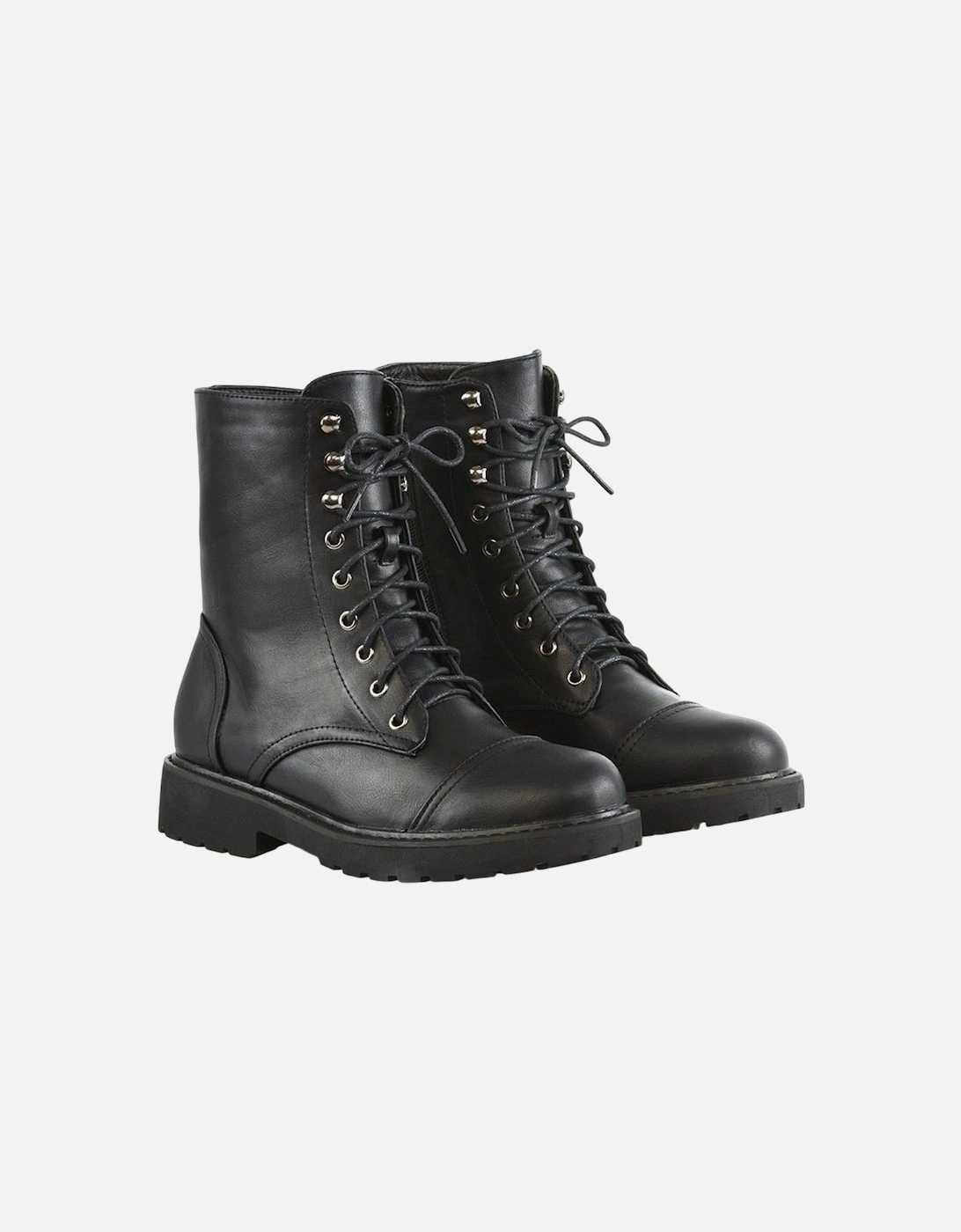 Womens/Ladies River Zip Military Low Heel Combat Boots, 5 of 4