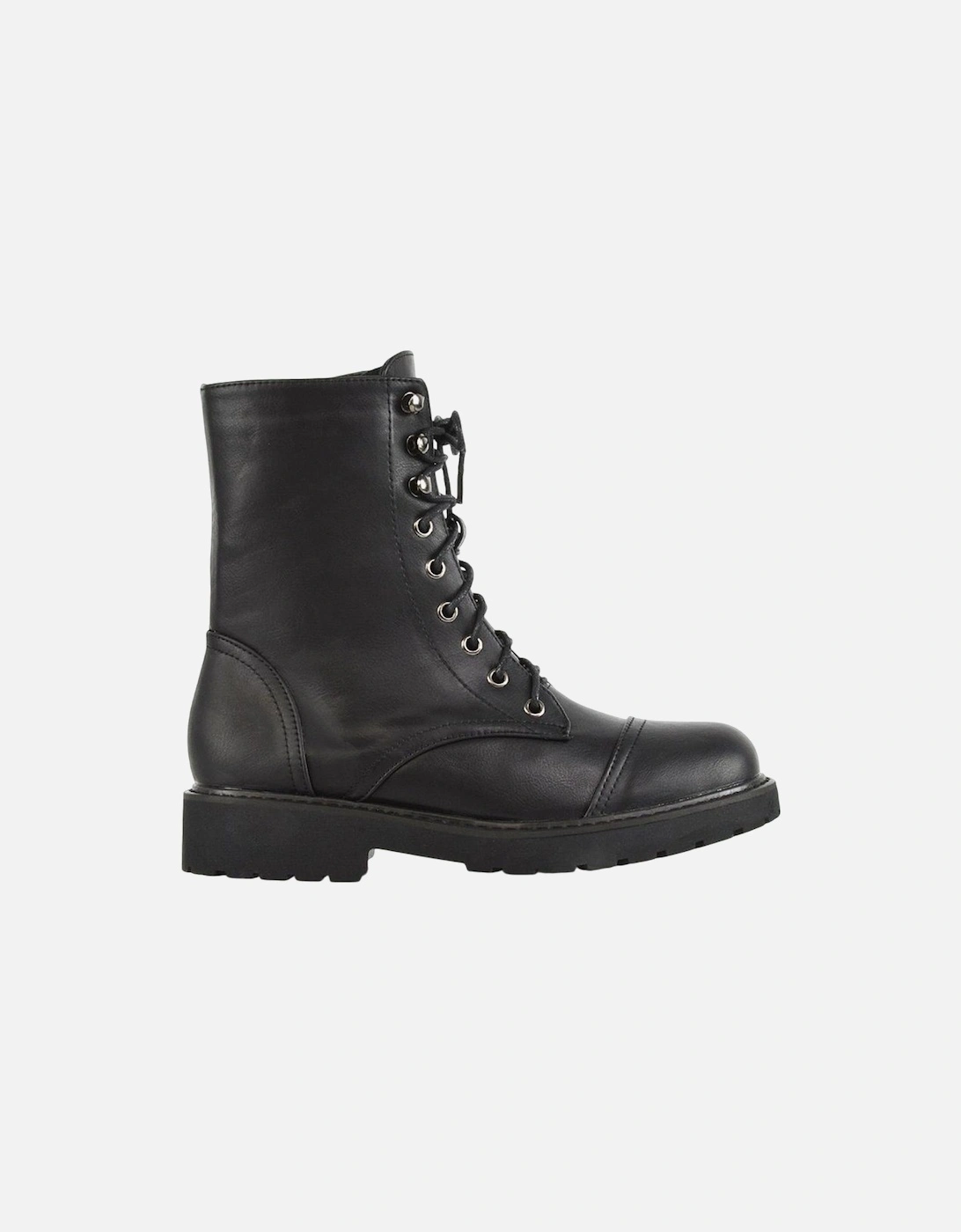 Womens/Ladies River Zip Military Low Heel Combat Boots