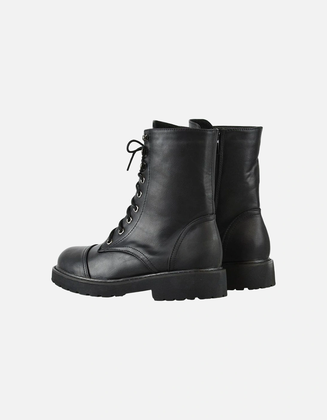 Womens/Ladies River Zip Military Low Heel Combat Boots