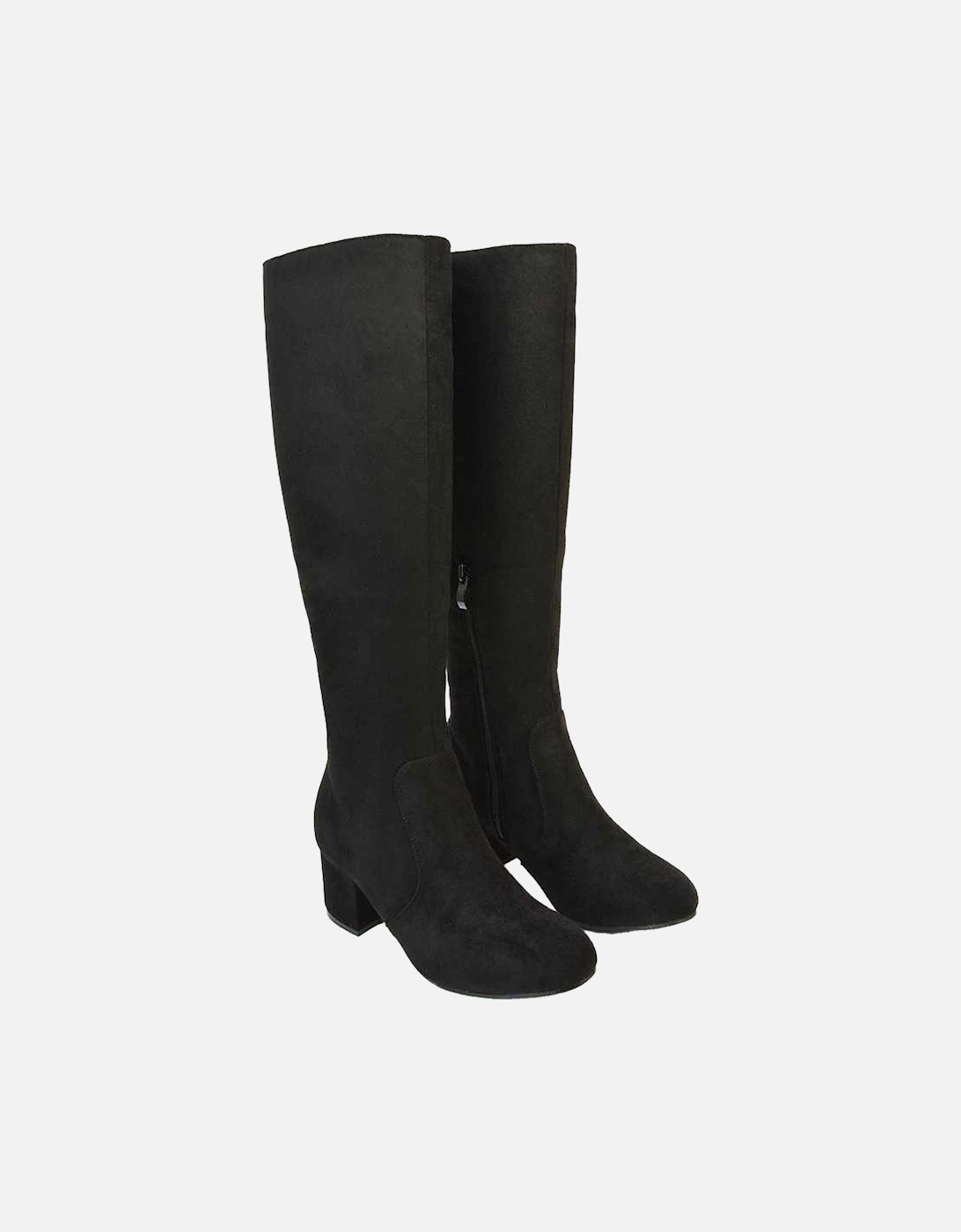 Womens/Ladies Honey Ankle Zips Mid Block Heel Knee-High Boots