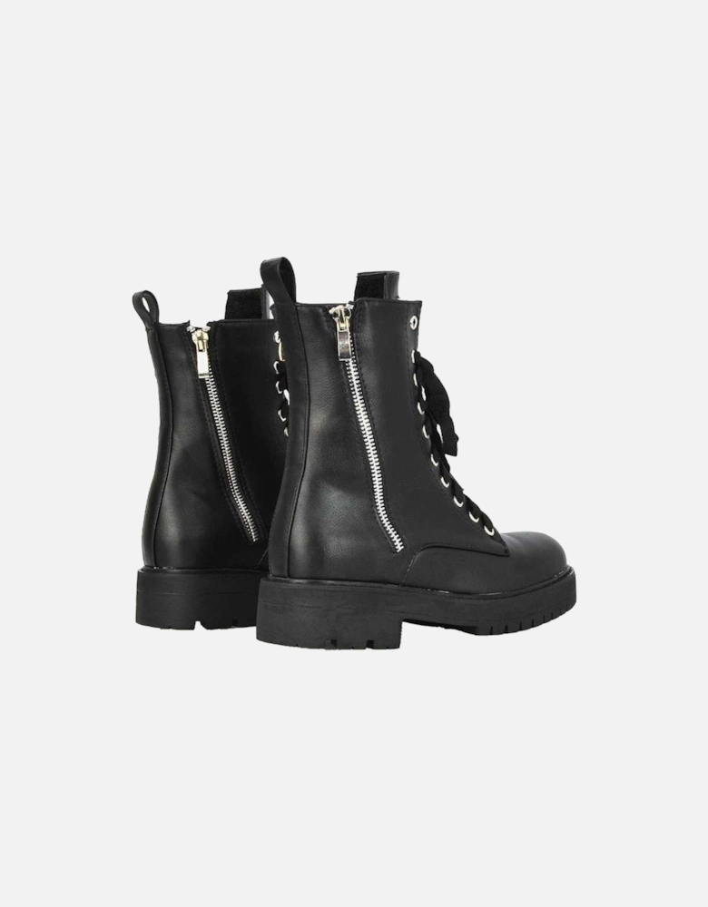Womens/Ladies Bianca Military Chunky Flat Combat Boots