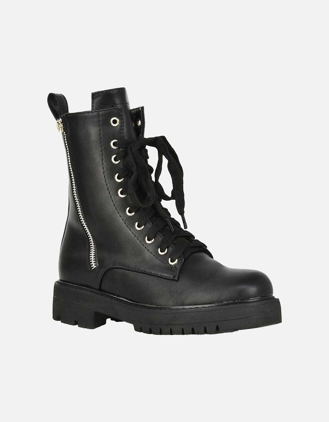 Womens/Ladies Bianca Military Chunky Flat Combat Boots, 6 of 5