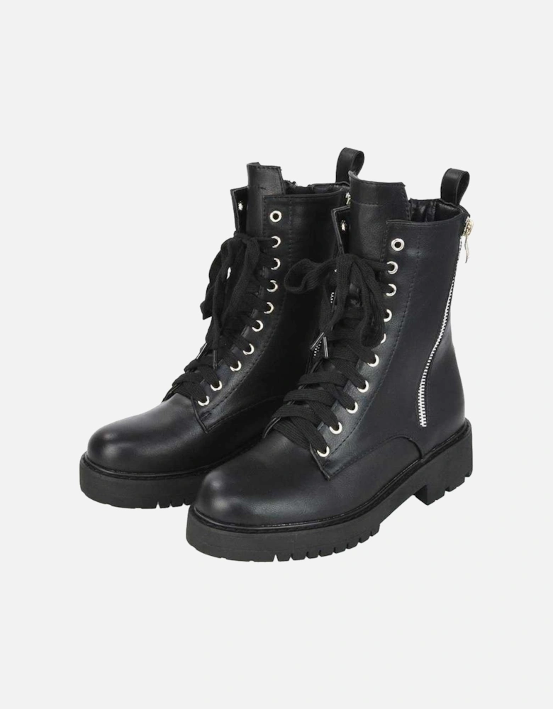 Womens/Ladies Bianca Military Chunky Flat Combat Boots