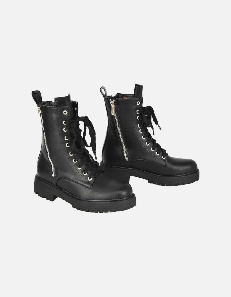 Womens/Ladies Bianca Military Chunky Flat Combat Boots