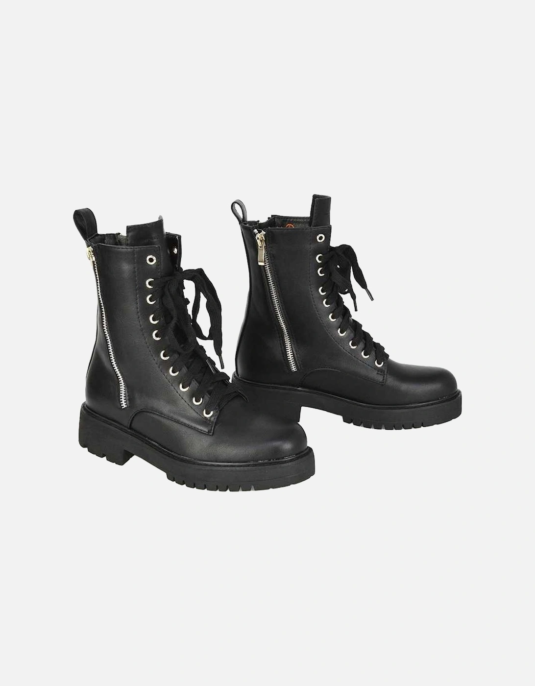Womens/Ladies Bianca Military Chunky Flat Combat Boots