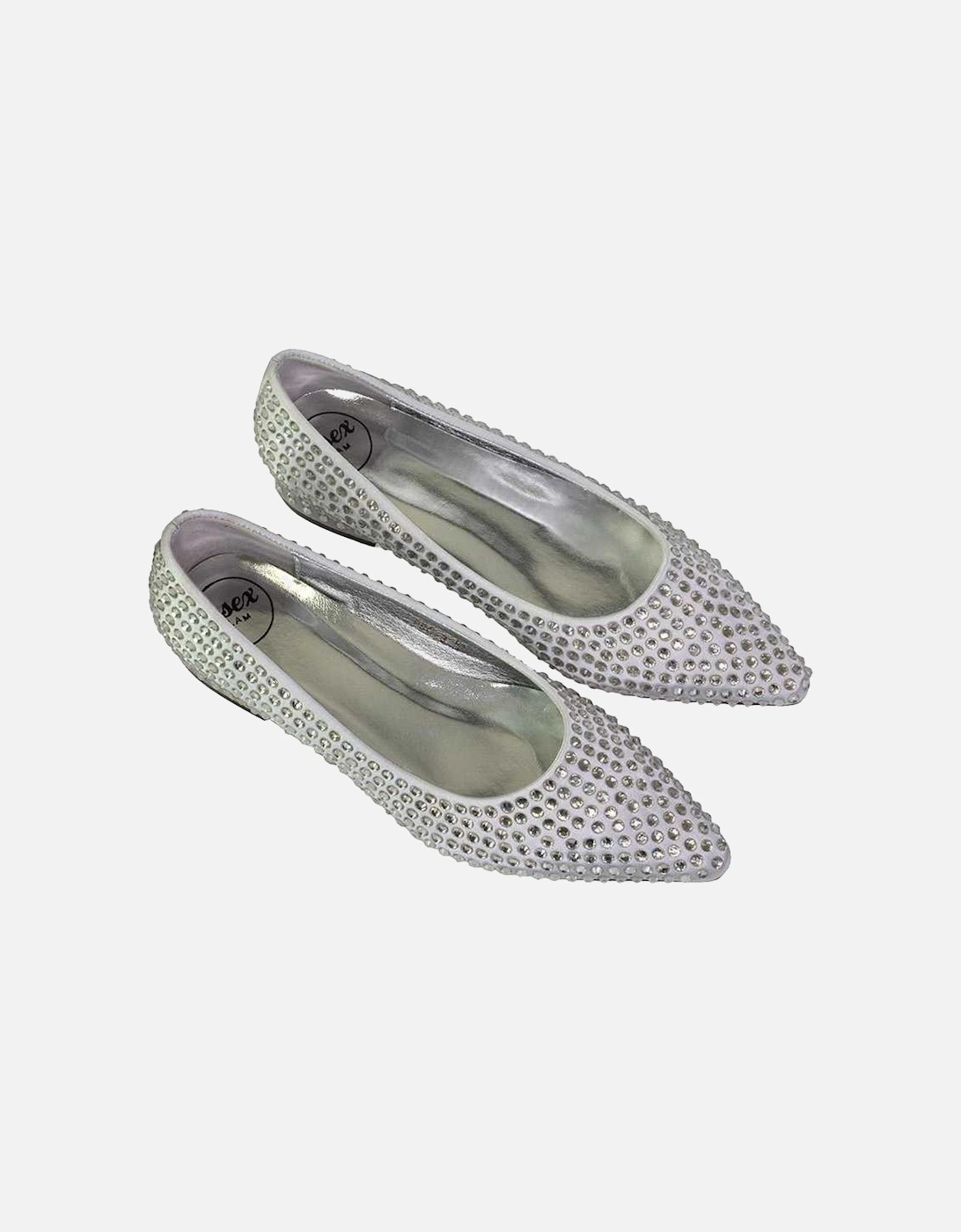 Womens/Ladies Gemini Diamante Wedding Low Block Heel Pumps