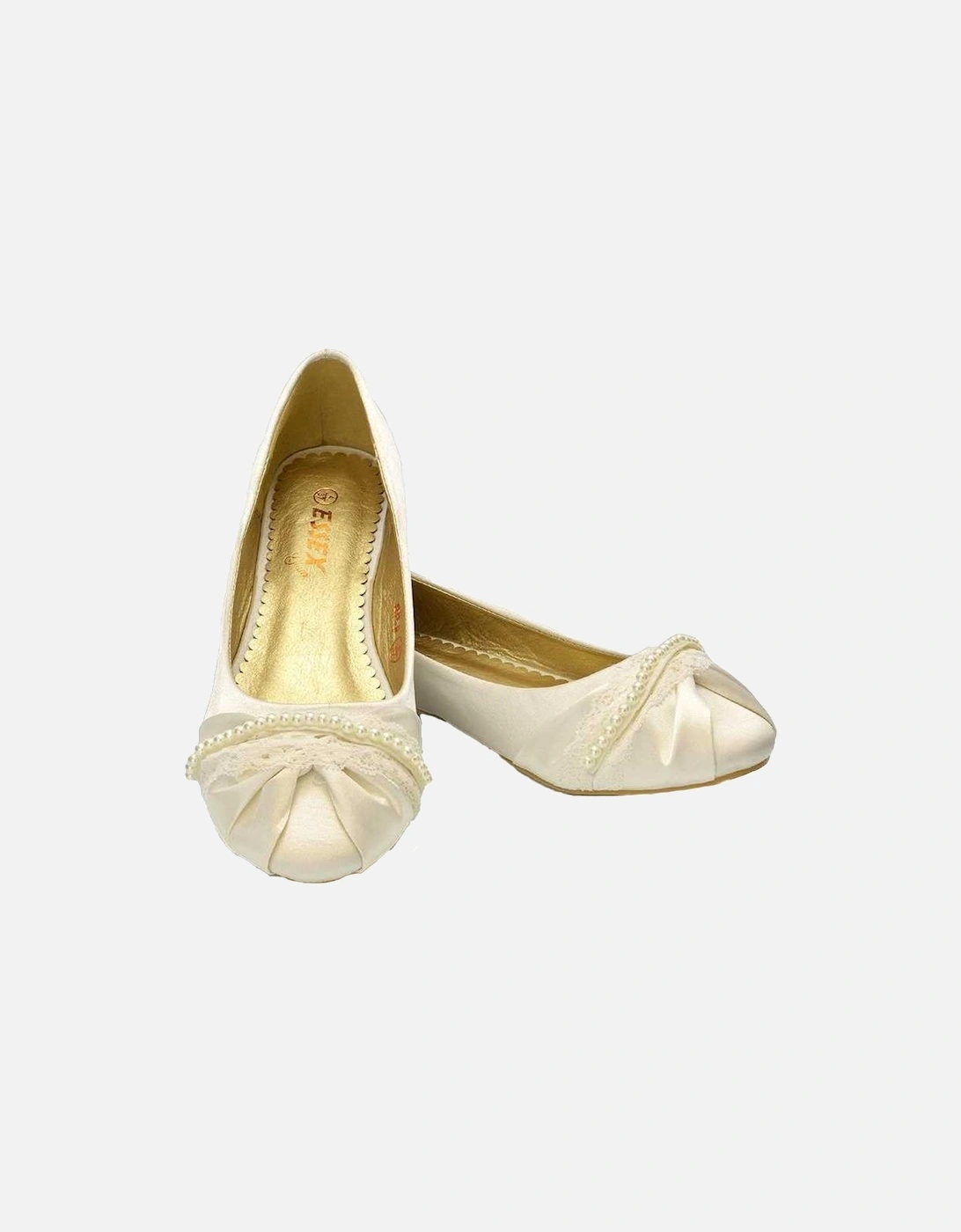 Womens/Ladies Pearly Bridal Ballerina Flats