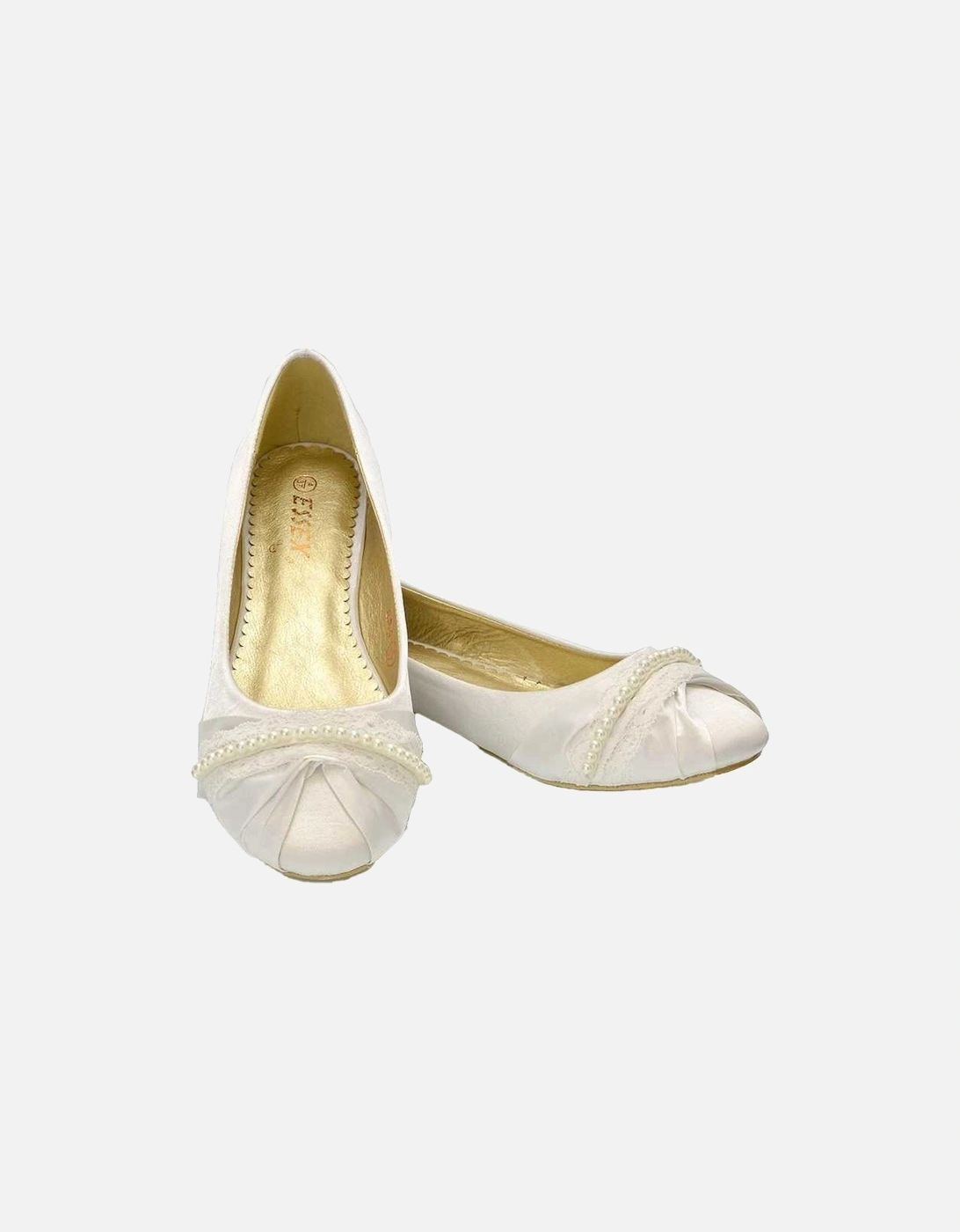Womens/Ladies Pearly Bridal Ballerina Flats