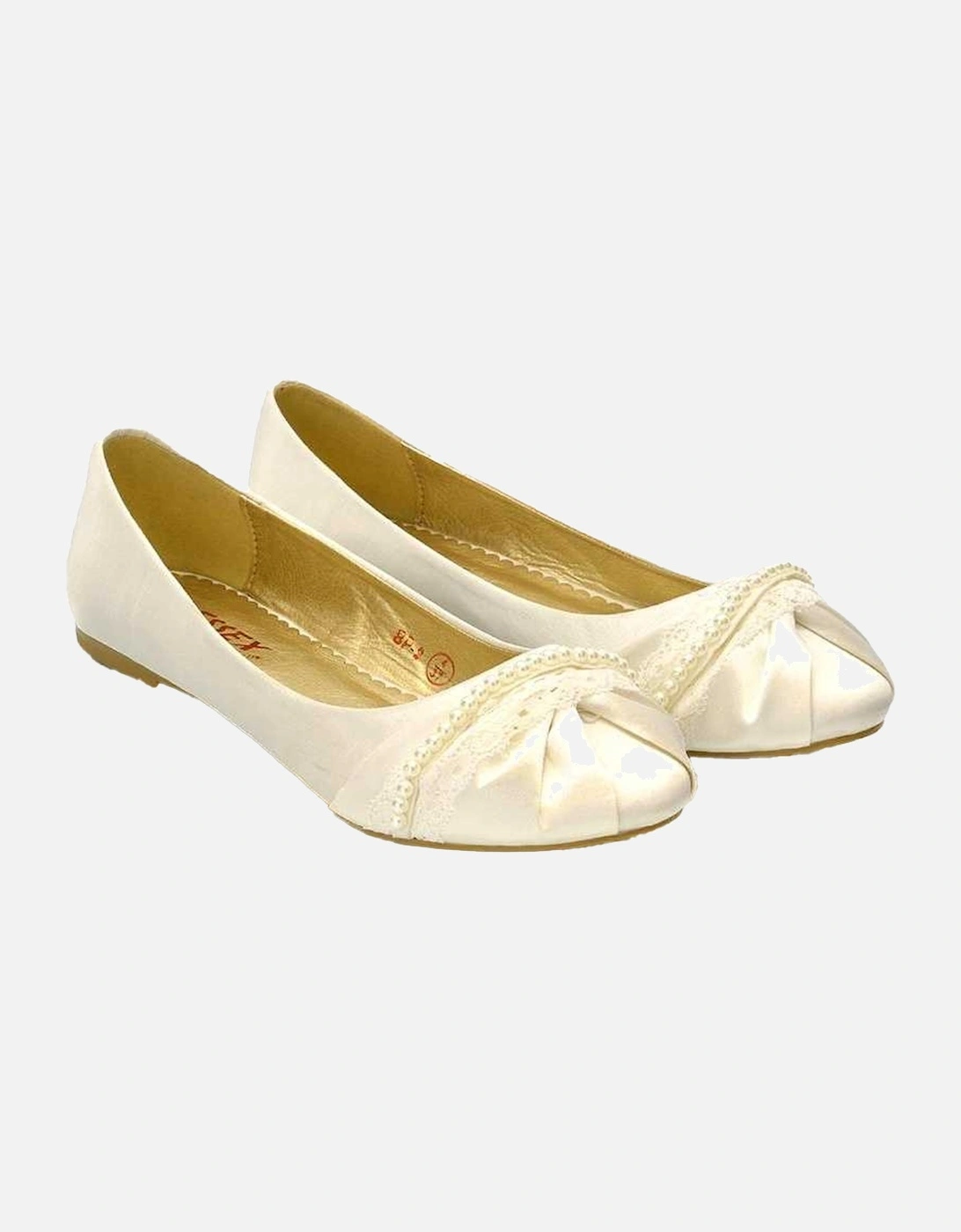 Womens/Ladies Pearly Bridal Ballerina Flats