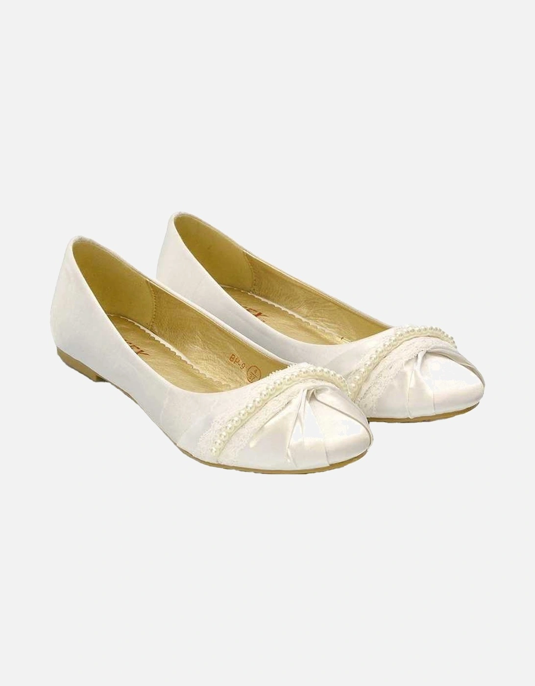 Womens/Ladies Pearly Bridal Ballerina Flats