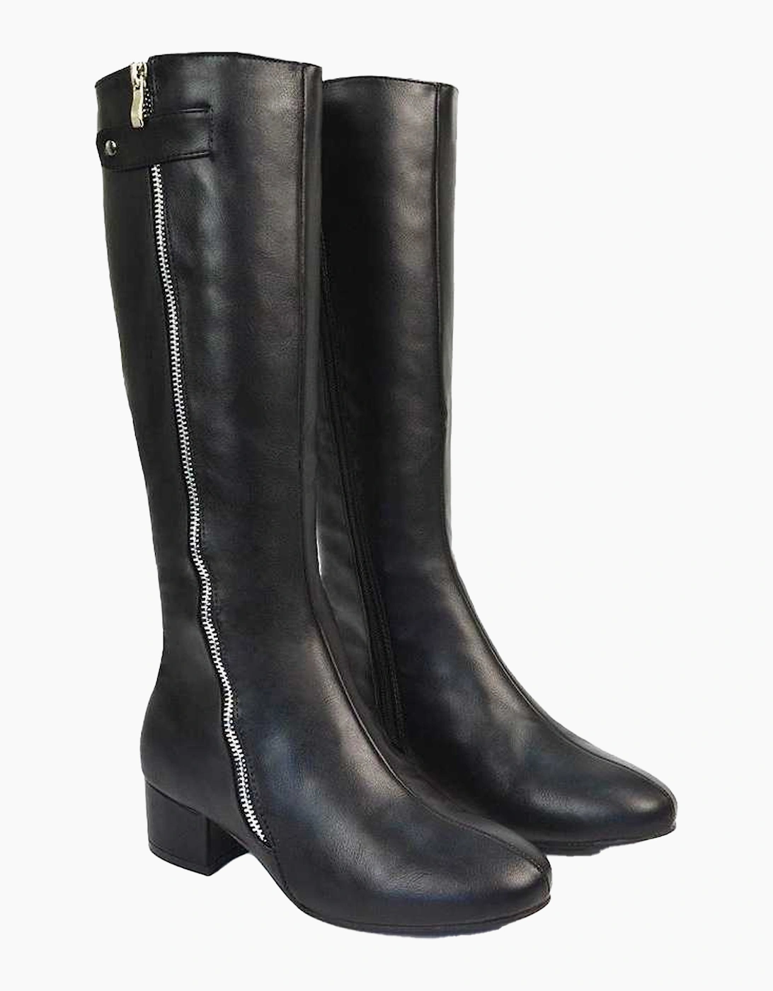 Womens/Ladies Darcy Knee-High Low Block Heel Boots