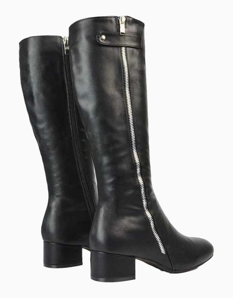 Womens/Ladies Darcy Knee-High Low Block Heel Boots