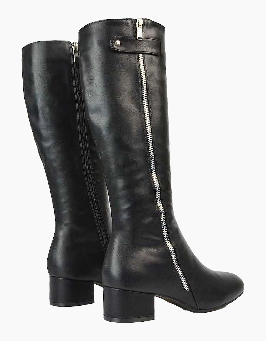Womens/Ladies Darcy Knee-High Low Block Heel Boots
