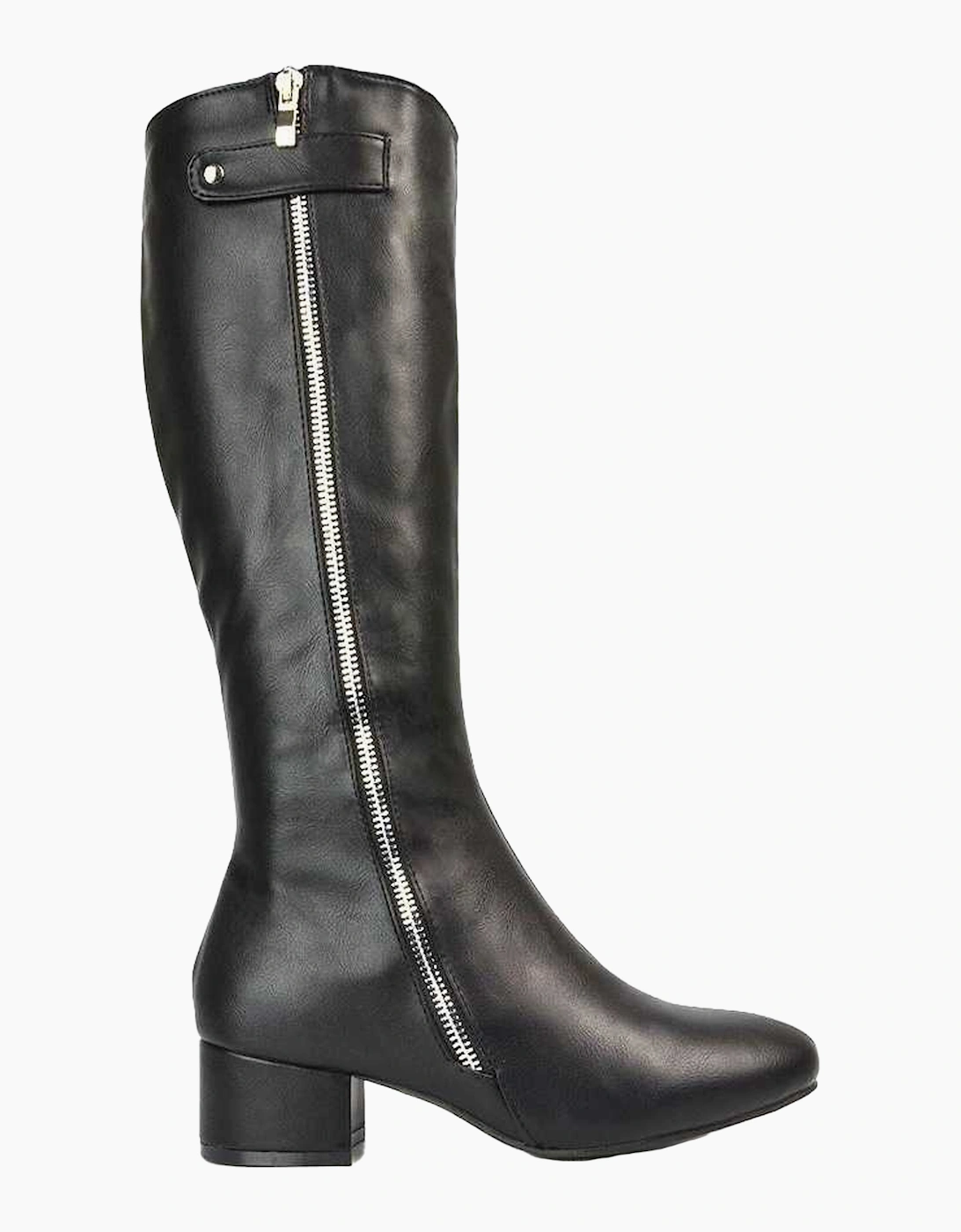 Womens/Ladies Darcy Knee-High Low Block Heel Boots