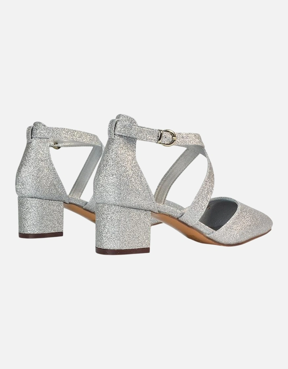 Womens/Ladies Cynthia Pointed Medium Block Heel Court Shoes