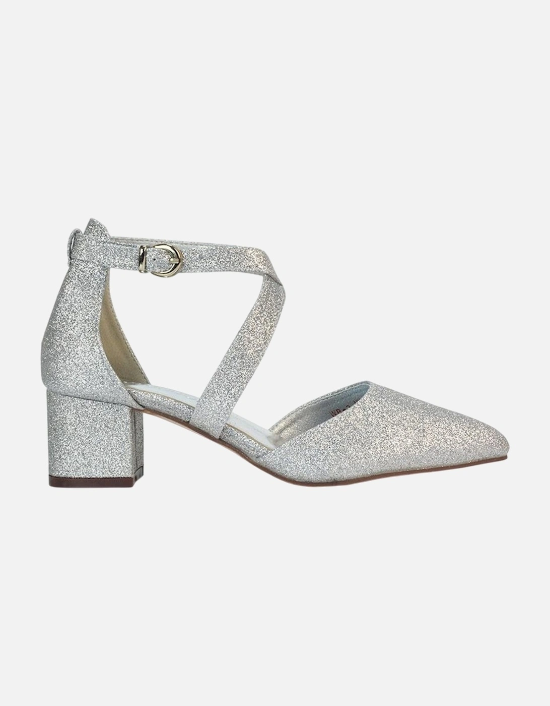 Womens/Ladies Cynthia Pointed Medium Block Heel Court Shoes