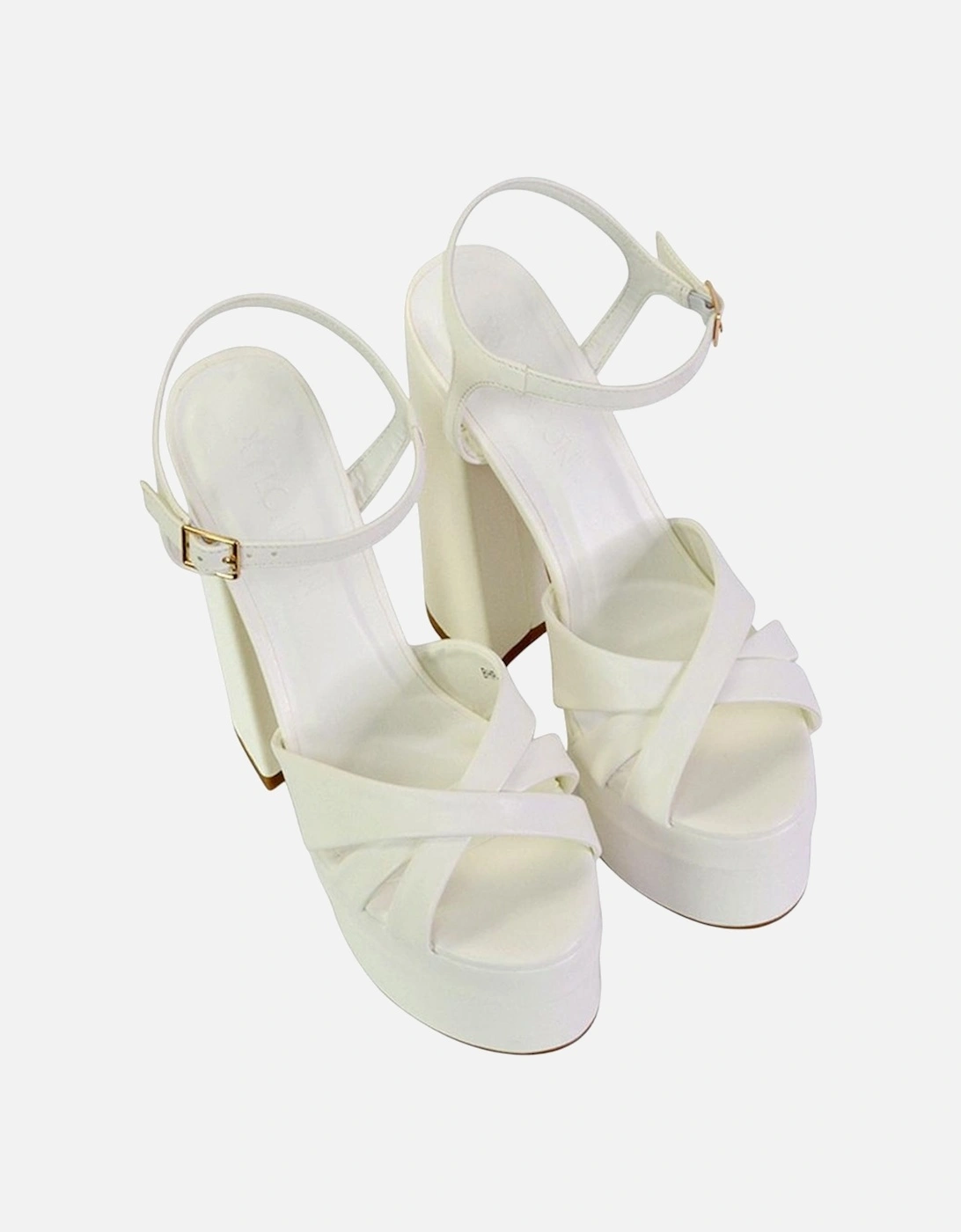 Womens/Ladies Anya Chunky Strappy High Block Heel High Heels