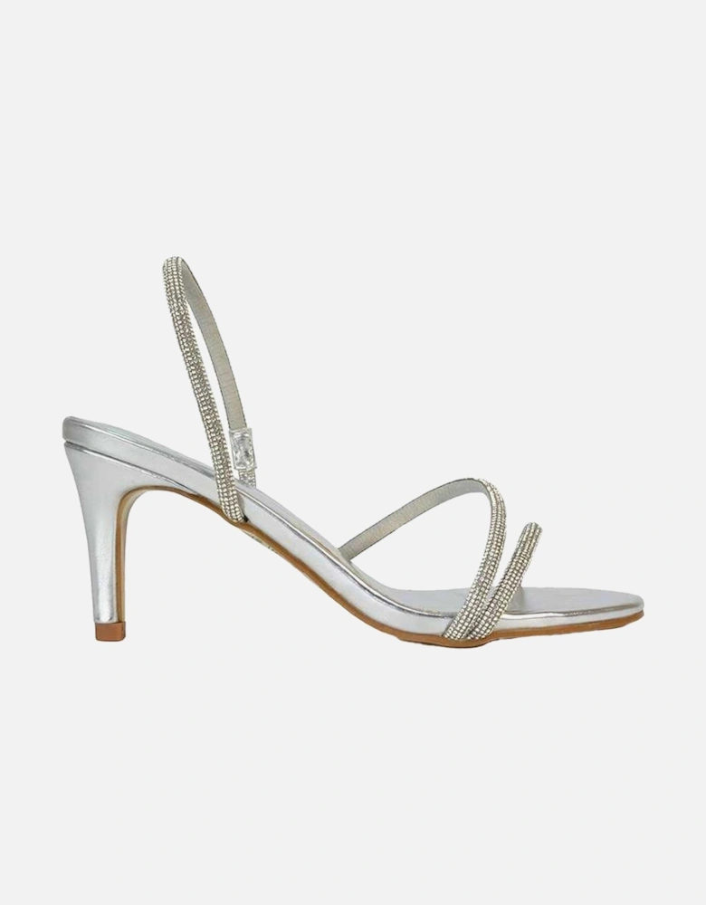 Womens/Ladies Polly Metallic High Stiletto Heel Sandals