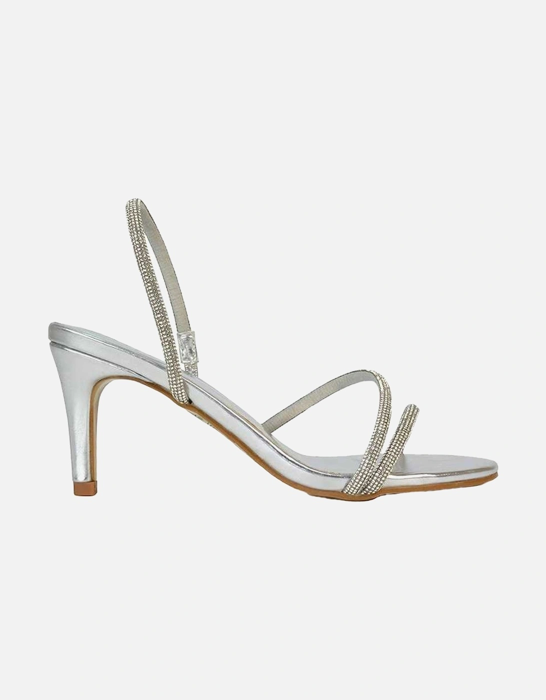 Womens/Ladies Polly Metallic High Stiletto Heel Sandals