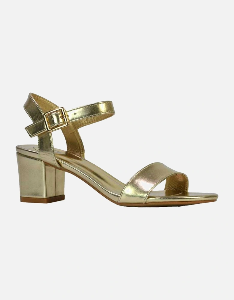 Womens/Ladies Jessica Strappy Metallic Mid High Block Sandals