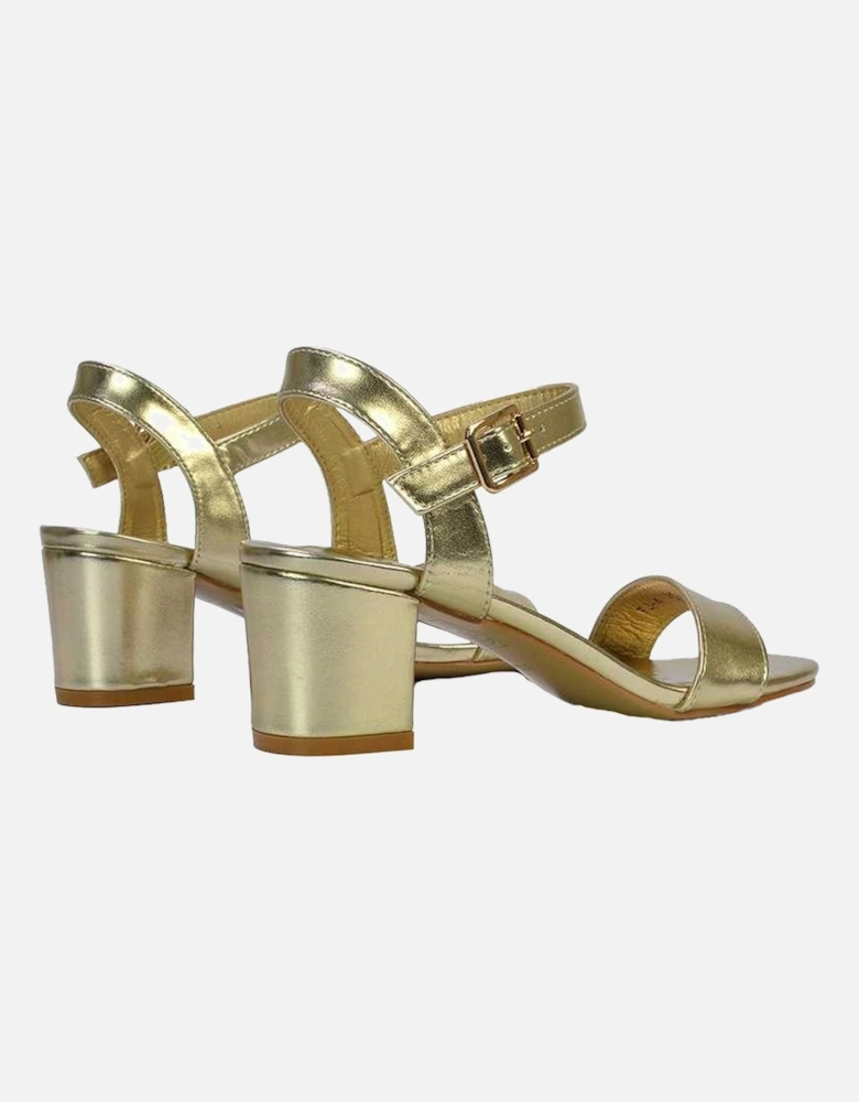 Womens/Ladies Jessica Strappy Metallic Mid High Block Sandals
