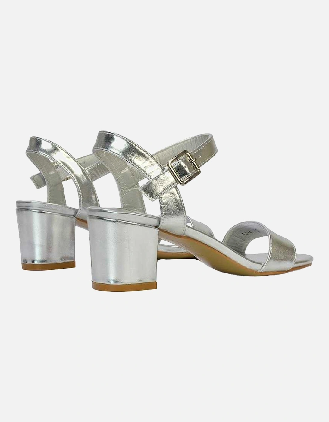 Womens/Ladies Jessica Strappy Metallic Mid High Block Sandals