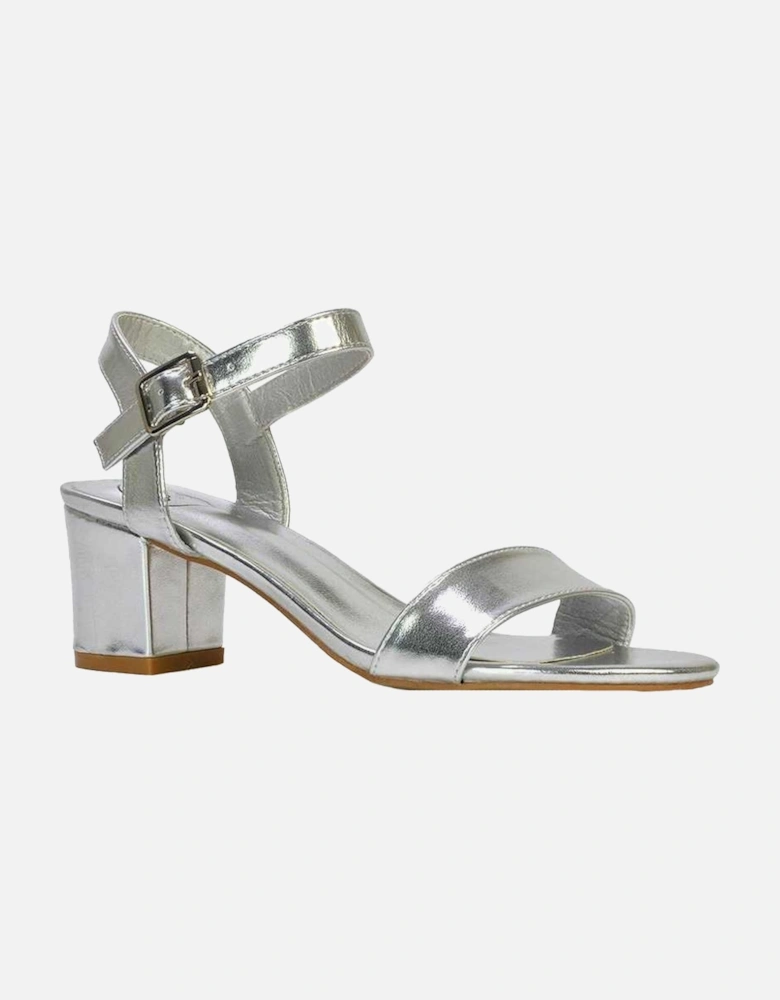 Womens/Ladies Jessica Strappy Metallic Mid High Block Sandals