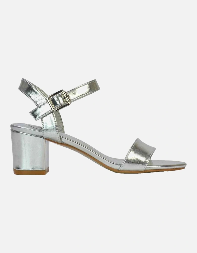 Womens/Ladies Jessica Strappy Metallic Mid High Block Sandals