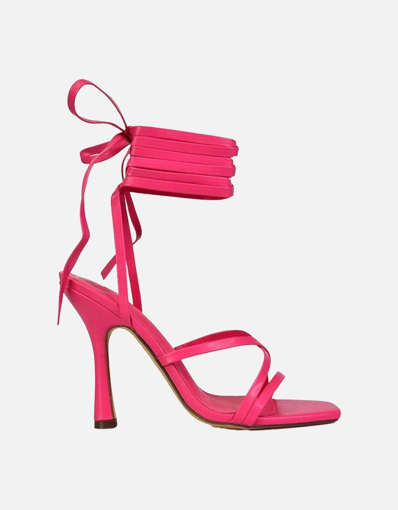 Womens/Ladies Kyra Square Toe Lace Up High Stiletto Heel Sandals