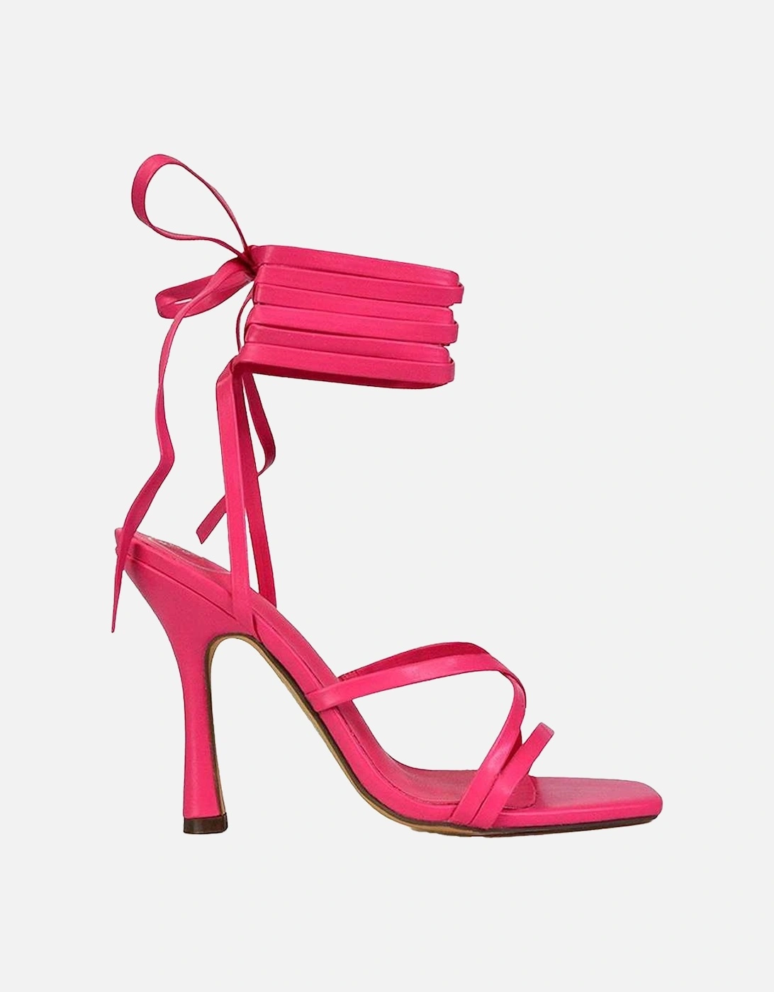 Womens/Ladies Kyra Square Toe Lace Up High Stiletto Heel Sandals