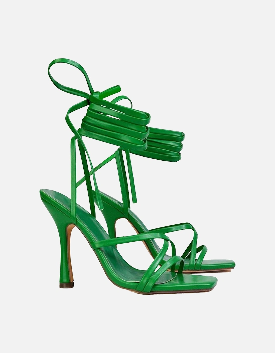 Womens/Ladies Kyra Square Toe Lace Up High Stiletto Heel Sandals, 5 of 4