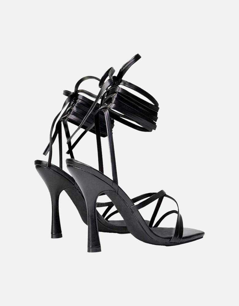 Womens/Ladies Kyra Square Toe Lace Up High Stiletto Heel Sandals