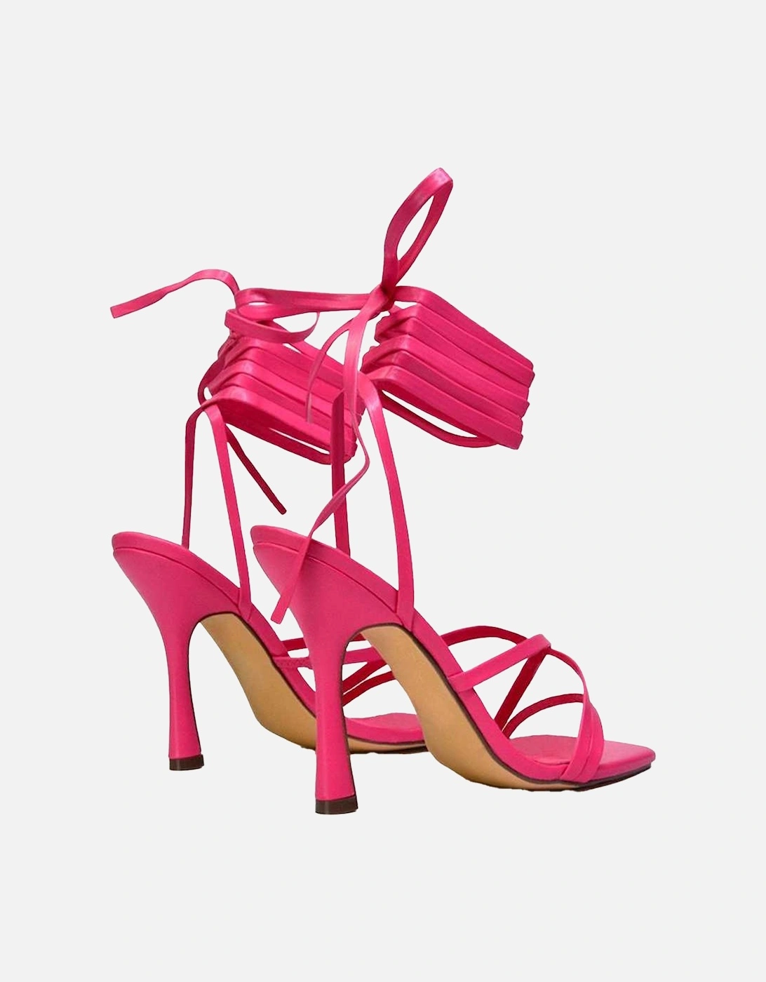 Womens/Ladies Kyra Square Toe Lace Up High Stiletto Heel Sandals