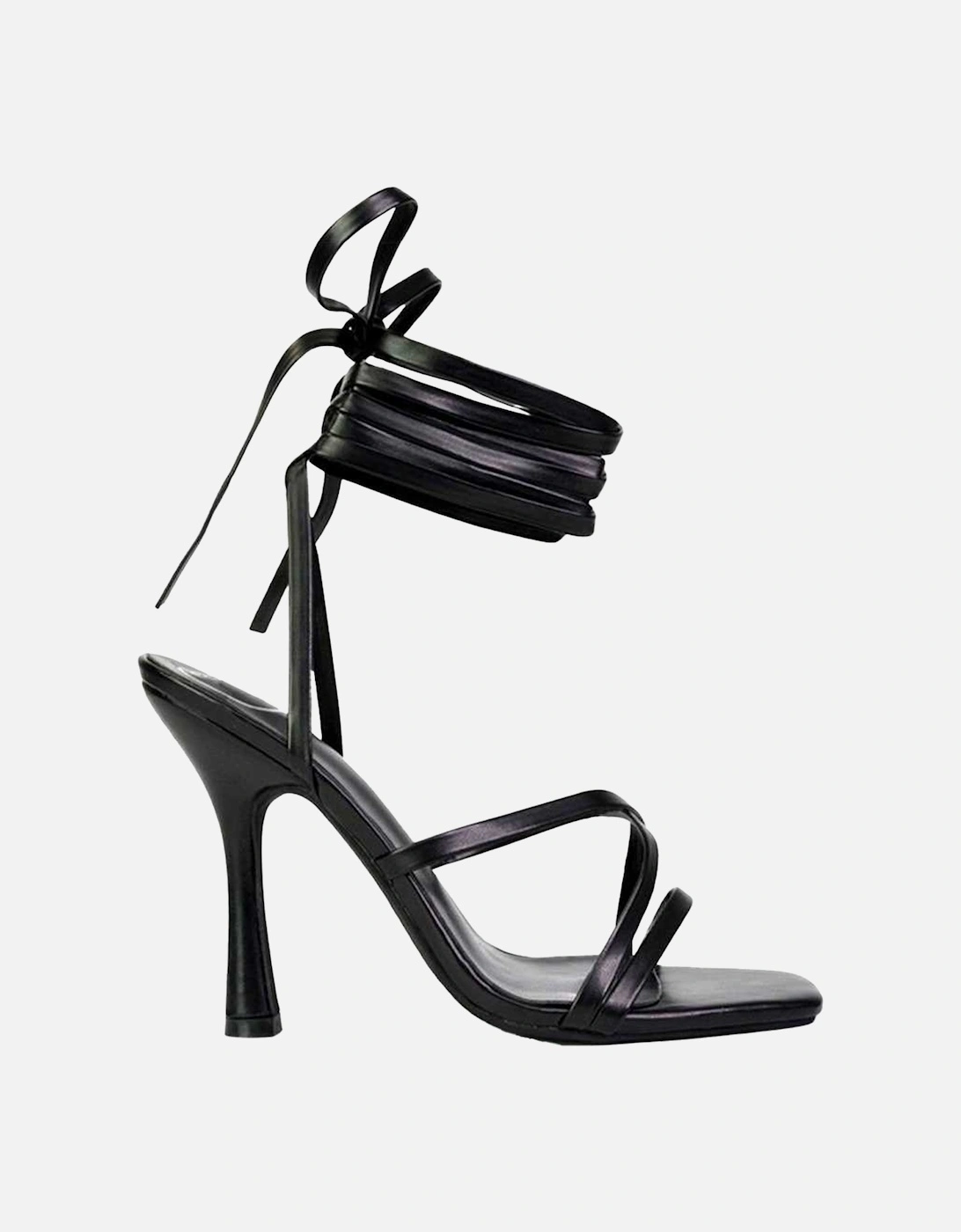 Womens/Ladies Kyra Square Toe Lace Up High Stiletto Heel Sandals