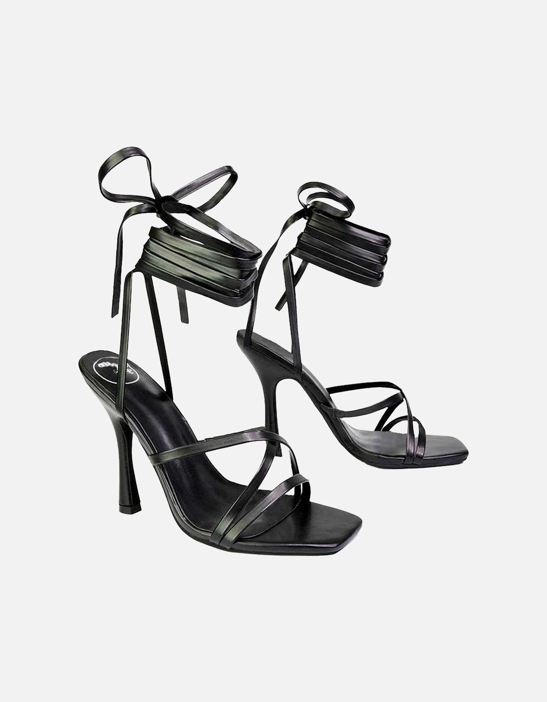 Womens/Ladies Kyra Square Toe Lace Up High Stiletto Heel Sandals