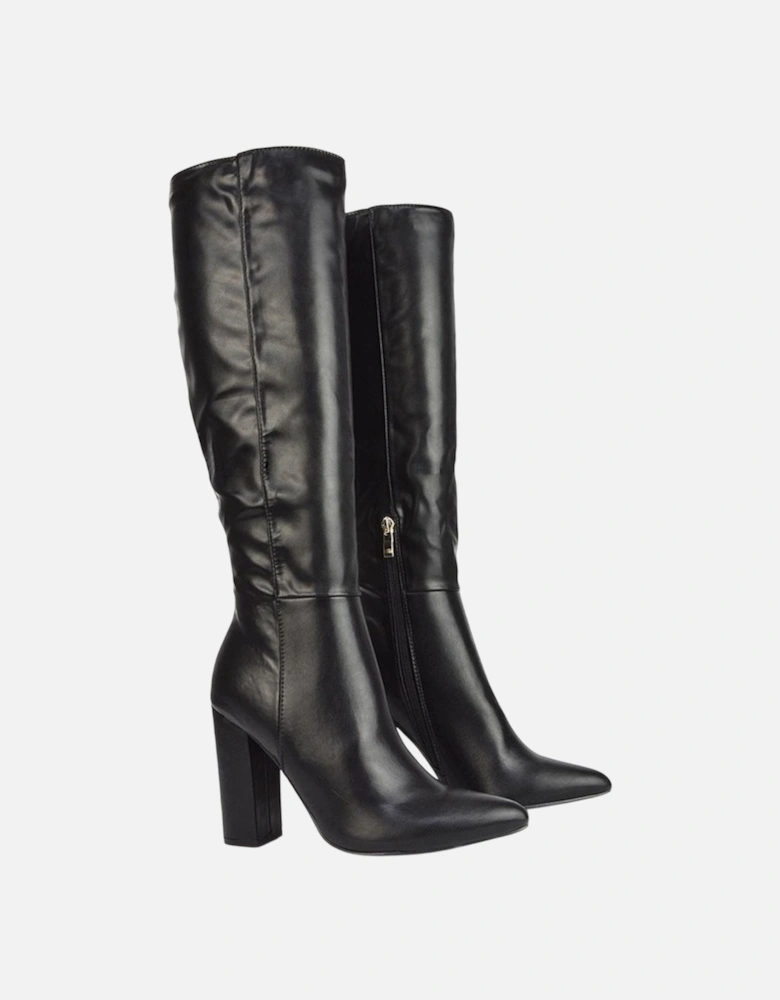 Womens/Ladies Opal Pointed High Block Heel Knee-High Boots