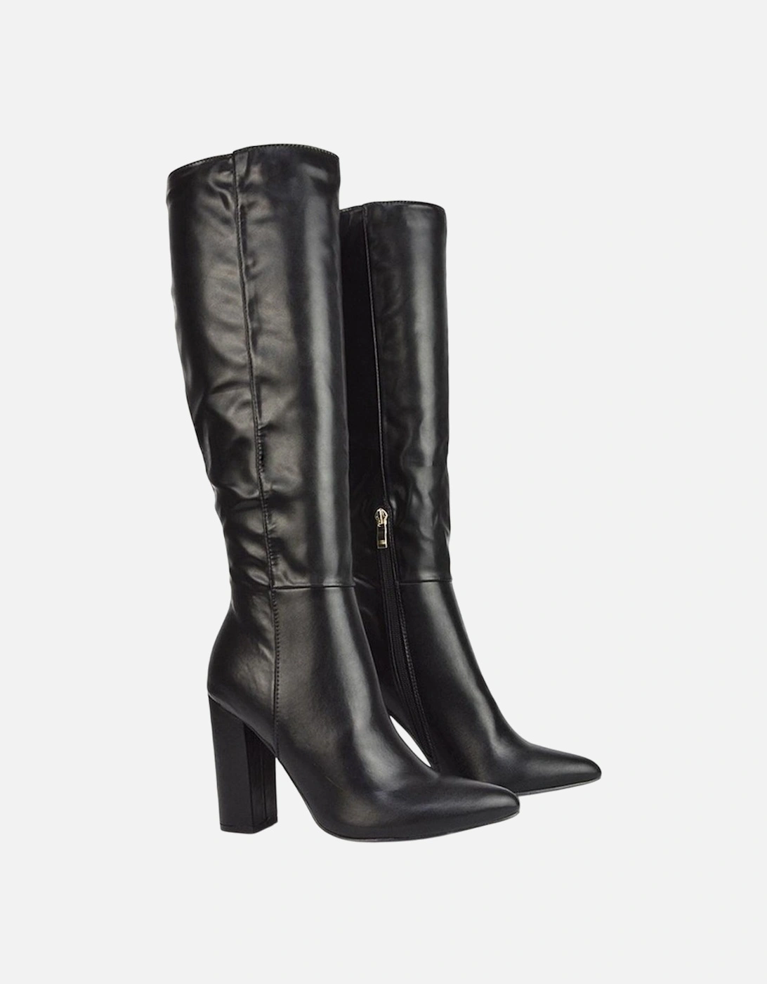 Womens/Ladies Opal Pointed High Block Heel Knee-High Boots, 4 of 3