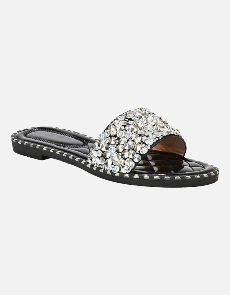 Womens/Ladies Khaleesi Diamante Flat Sandals