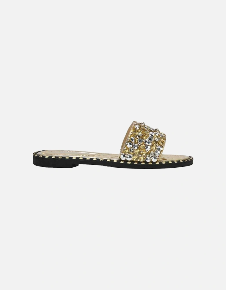 Womens/Ladies Khaleesi Diamante Flat Sandals