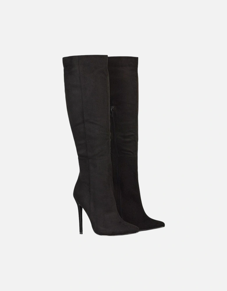 Womens/Ladies Nora Pointed Zipped High Stiletto Heel Knee-High Boots