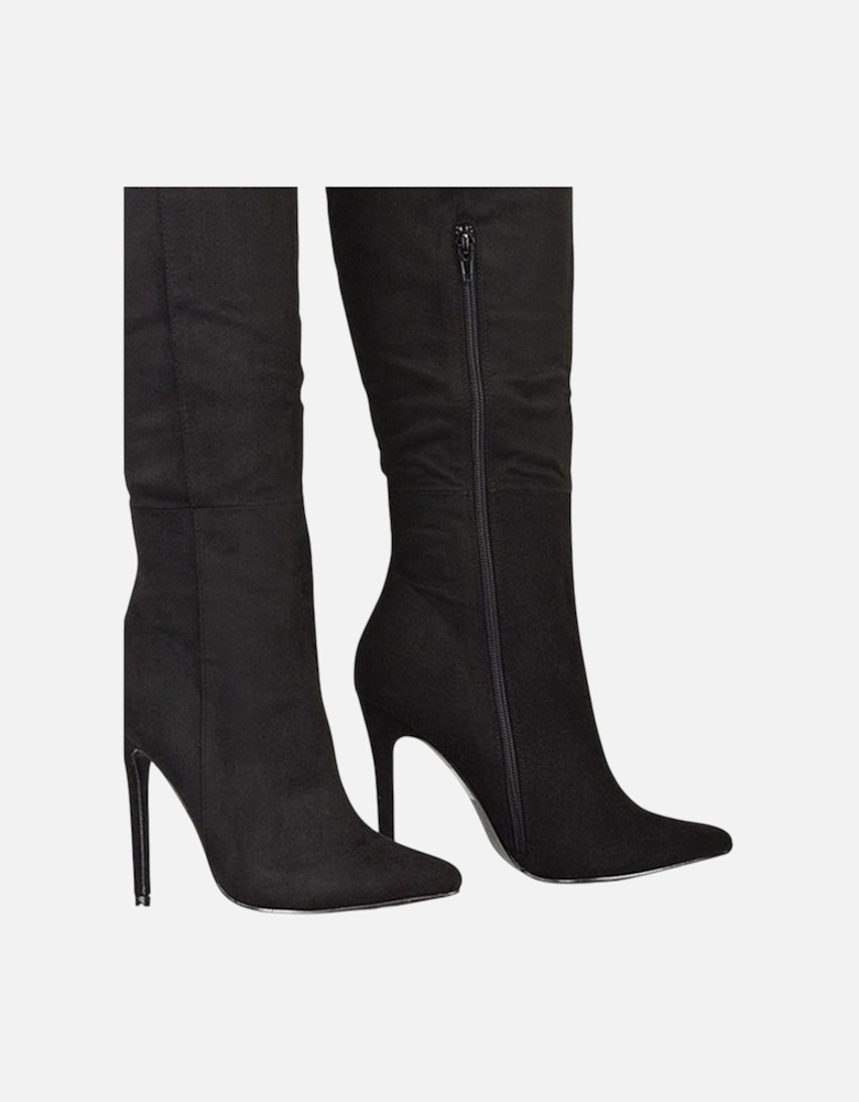 Womens/Ladies Nora Pointed Zipped High Stiletto Heel Knee-High Boots