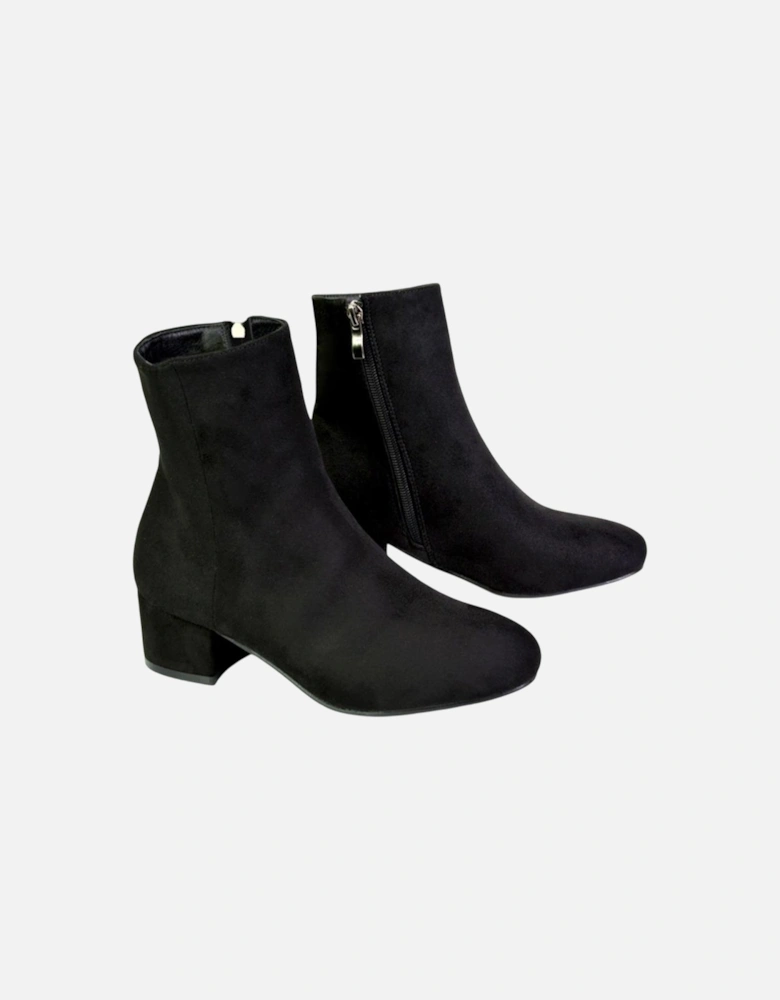 Womens/Ladies Nolan Side Zip Mid Block Heel Ankle Boots