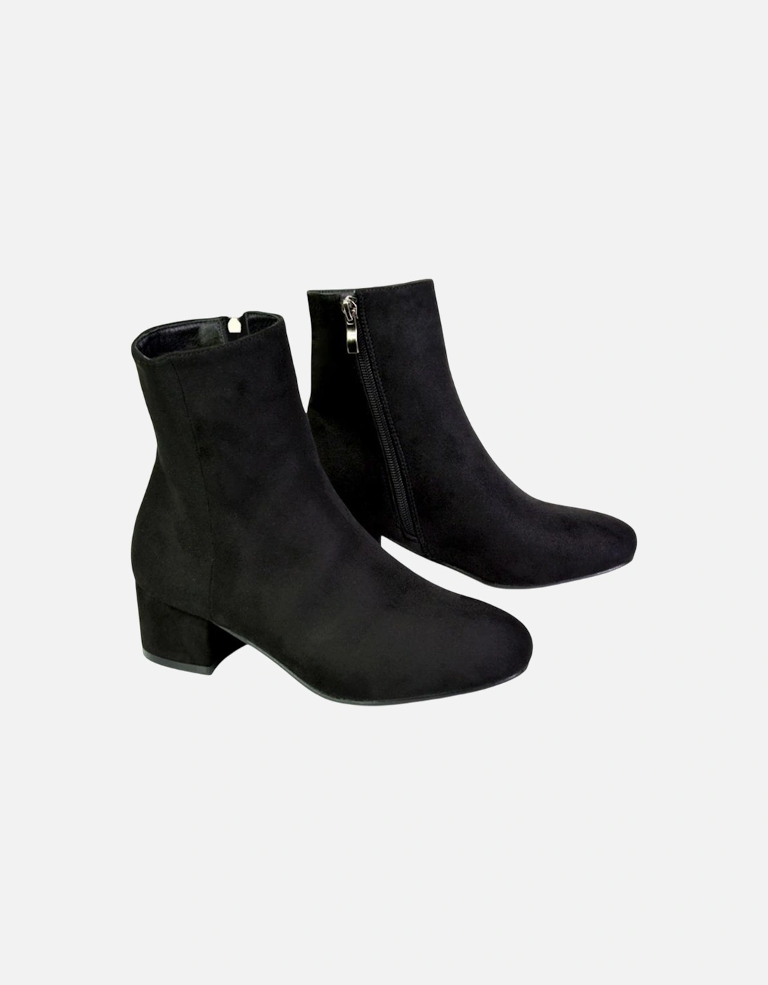 Womens/Ladies Nolan Side Zip Mid Block Heel Ankle Boots, 5 of 4