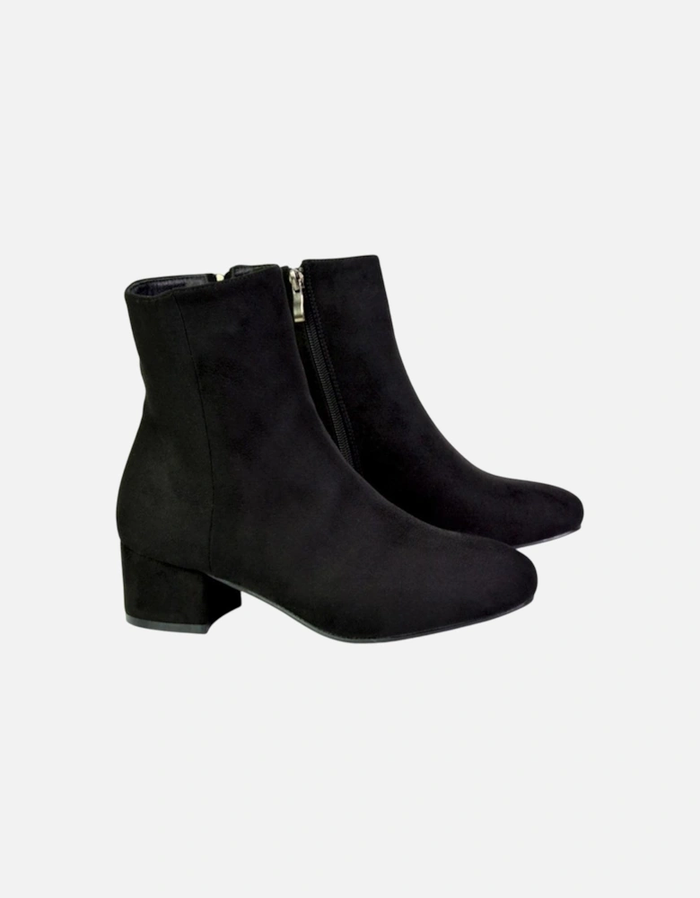 Womens/Ladies Nolan Side Zip Mid Block Heel Ankle Boots
