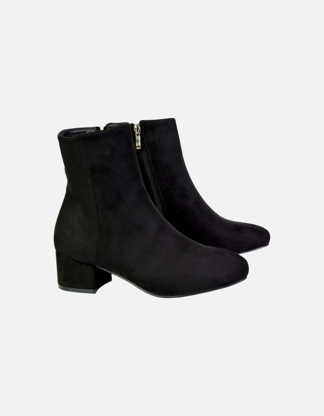 Womens/Ladies Nolan Side Zip Mid Block Heel Ankle Boots