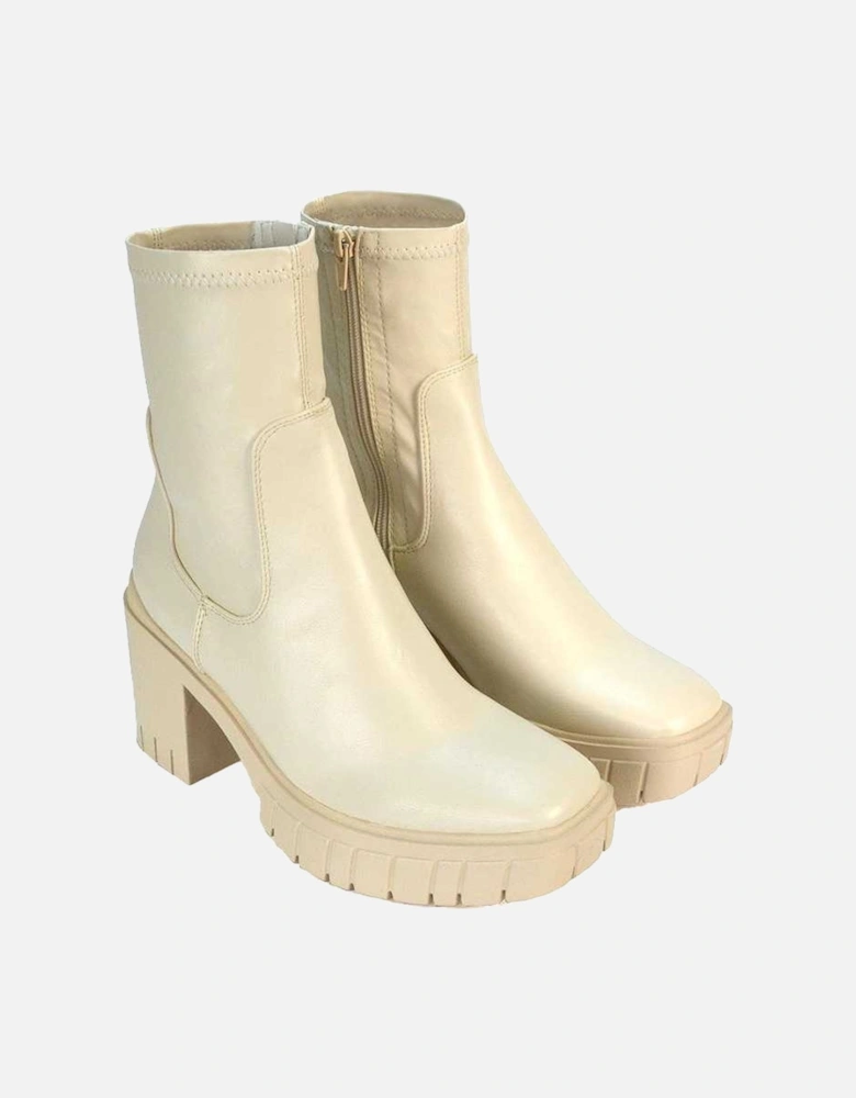 Womens/Ladies Ella Stretch Zip Platform Block Ankle Boots