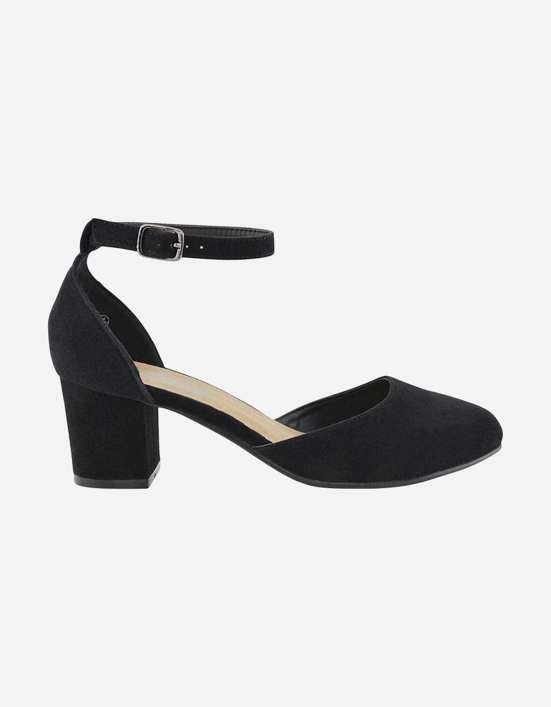 Womens/Ladies Billie-May Chunky Strappy Mid Block Heel Court Shoes