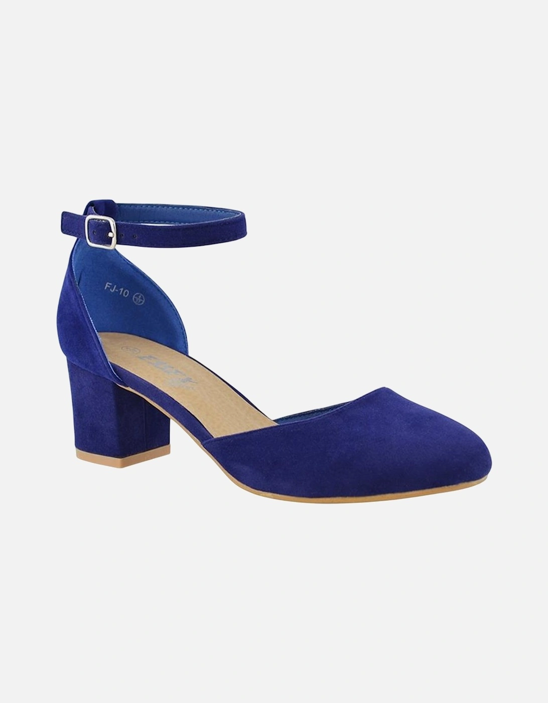 Womens/Ladies Billie-May Chunky Strappy Mid Block Heel Court Shoes, 4 of 3