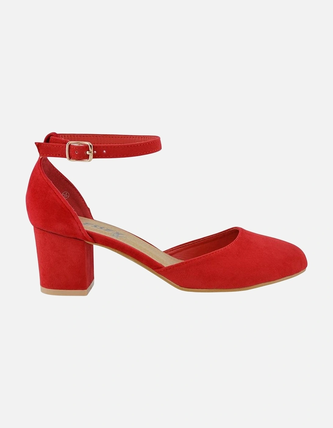 Womens/Ladies Billie-May Chunky Strappy Mid Block Heel Court Shoes