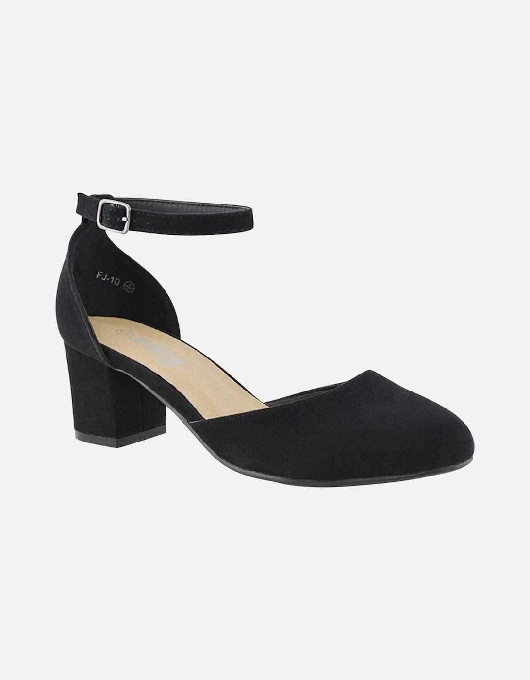 Womens/Ladies Billie-May Chunky Strappy Mid Block Heel Court Shoes, 4 of 3